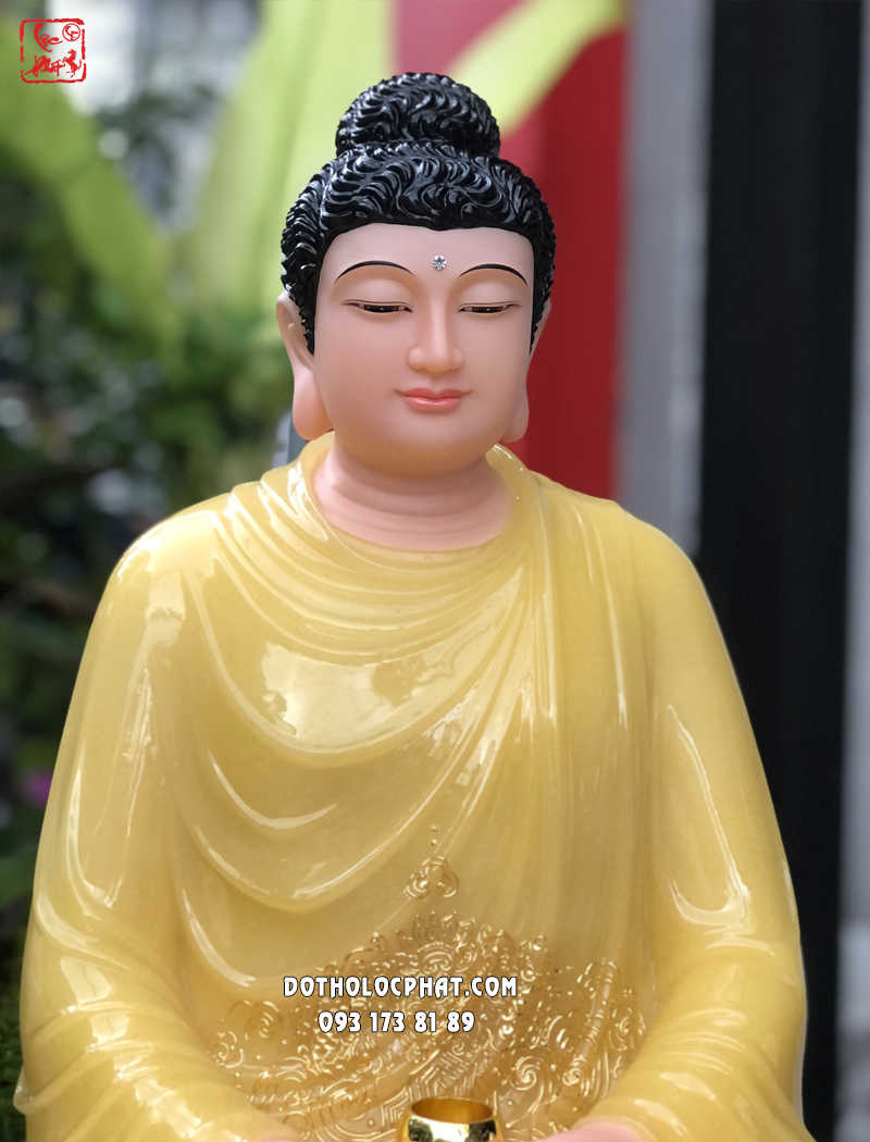 Tượng Phật Thích Ca tĩnh tâm thạch anh ngồi bệ đá